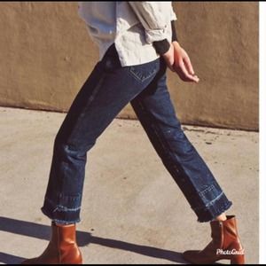 AYR Styx High Rise Cropped Mini Boot Jeans in Babylon Wash Size 26